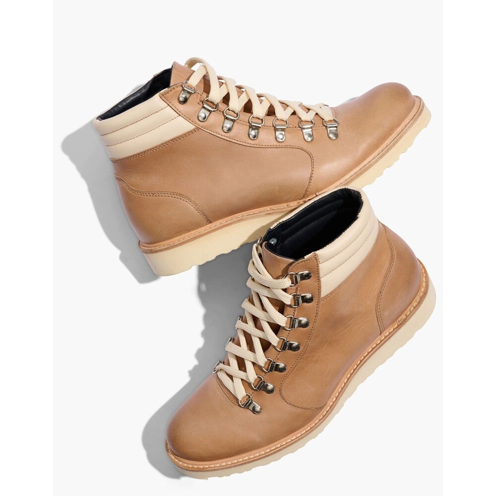 NISOLO WOMEN'S GO TO HIKER LACE UP BOOTS SAND‎ NIB SZ 7.5 $350